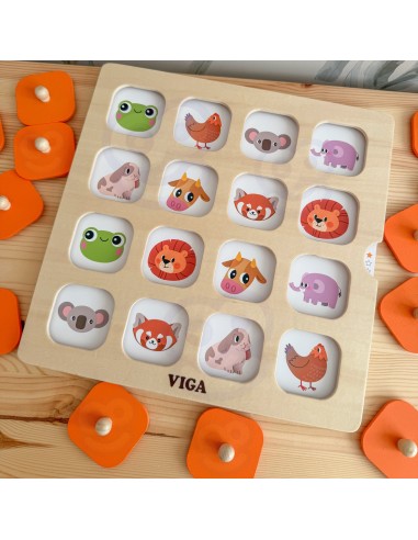 Viga Memory – žaidimas „Atspėk paveikslėlius“, 10 kortelių Montessori