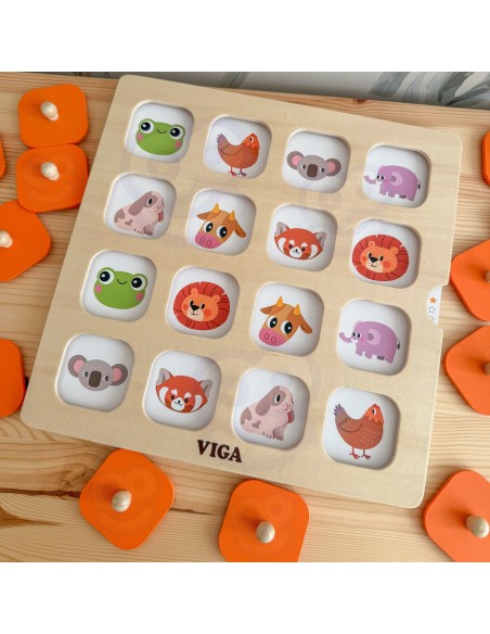Viga Memory – žaidimas „Atspėk paveikslėlius“, 10 kortelių Montessori