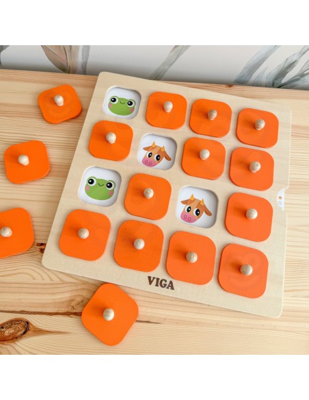 Viga Memory – žaidimas „Atspėk paveikslėlius“, 10 kortelių Montessori