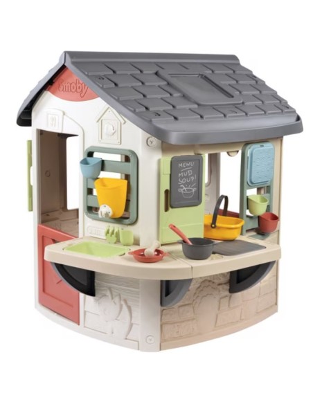 Smoby Life Domek z kuchnią +16 elementów – zabawka ogrodowa XL