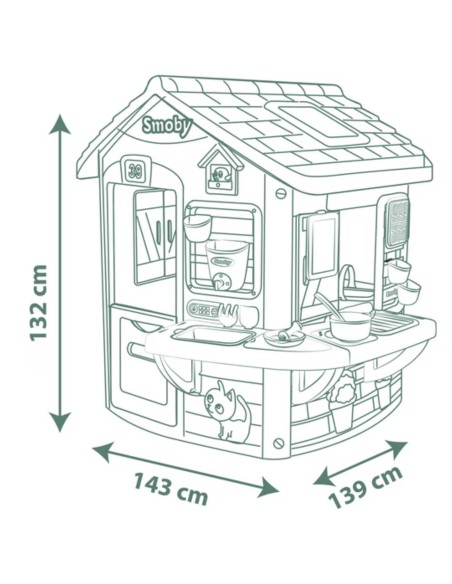 Smoby Life House with Kitchen +16 pieces – XL garden toy