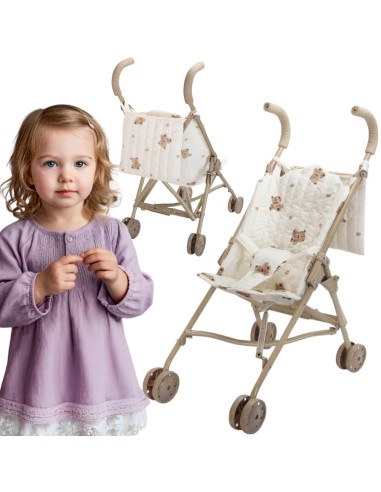 Doll stroller - lightweight, foldable, Woopie teddy bears