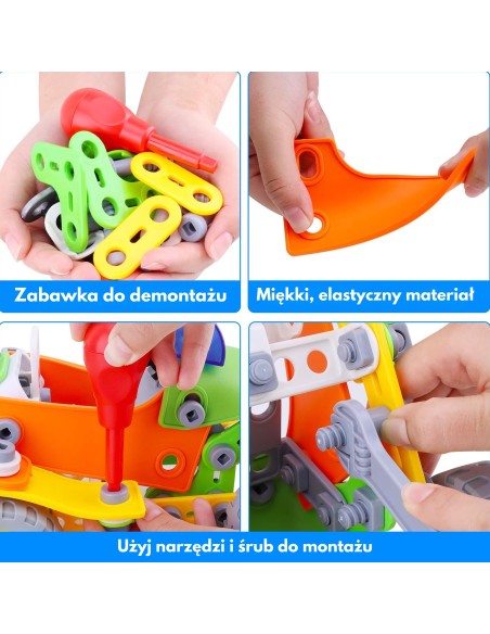 Konstruktorių kaladėlių rinkinys STEM transporto priemonės 163 el. - WOOPIE