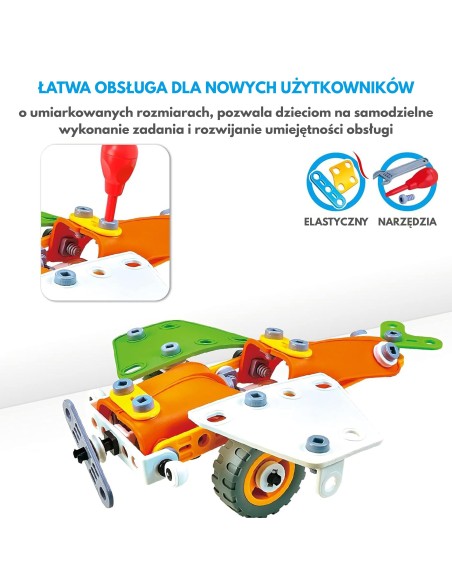 Konstruktorių kaladėlių rinkinys STEM transporto priemonės 163 el. - WOOPIE