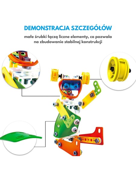 Konstruktorių kaladėlių rinkinys STEM transporto priemonės 163 el. - WOOPIE