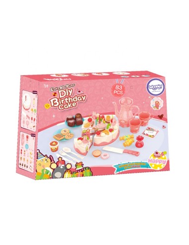 Tort Urodzinowy do Krojenia 83el. WOOPIE - Zestaw z Czajnikiem