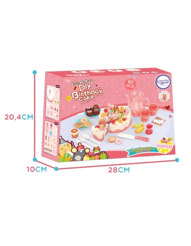 WOOPIE 83-piece Cuttable Birthday Cake - Set with Kettle