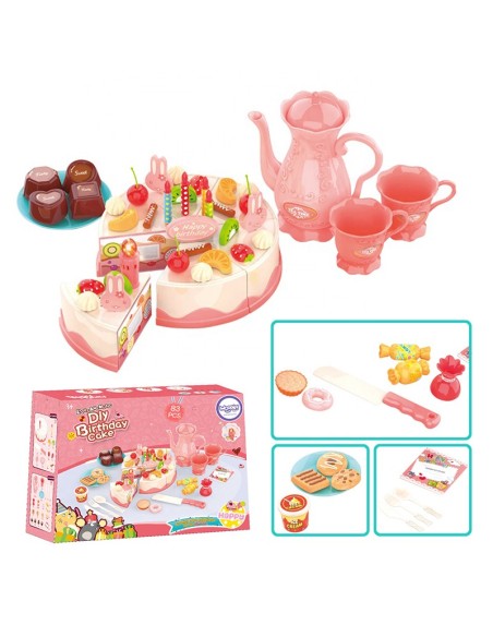 WOOPIE 83-piece Cuttable Birthday Cake - Set with Kettle