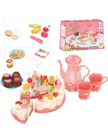 WOOPIE 83-piece Cuttable Birthday Cake - Set with Kettle