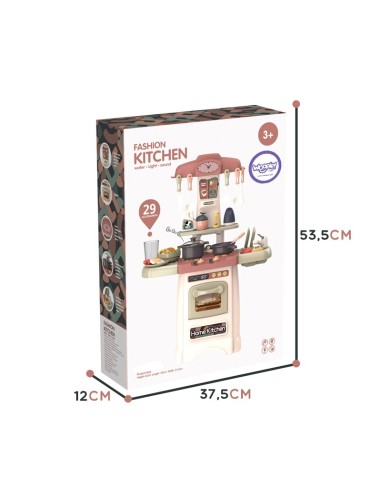 Fashionable Kitchen with Water Light Sound WOOPIE - Set of 29 pieces