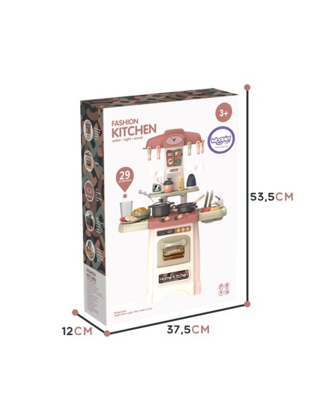 Fashionable Kitchen with Water Light Sound WOOPIE - Set of 29 pieces
