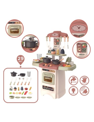 Fashionable Kitchen with Water Light Sound WOOPIE - Set of 29 pieces