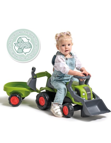 Jeździk Traktor Claas z Koparką i Przyczepą od 1 roku FALK