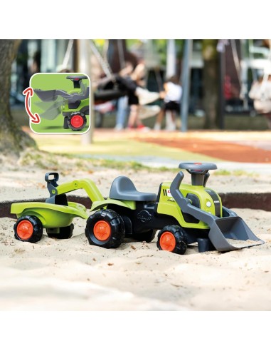 Jeździk Traktor Claas z Koparką i Przyczepą od 1 roku FALK