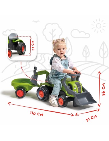 FALK Traktor-Rutscher Claas mit Bagger und Anhänger ab 1 Jahr