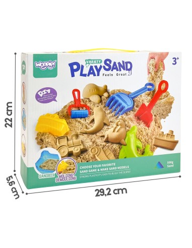 WOOPIE Kinetic Sand 0.5 kg with Table and Molds
