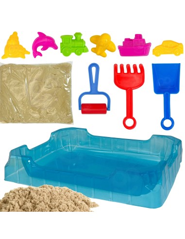 WOOPIE kinetinis smėlis 0,5 kg su staliuku ir formelėmis