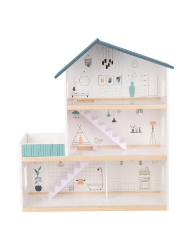 Großes Holz-Puppenhaus TOOKY TOY mit Figuren FSC
