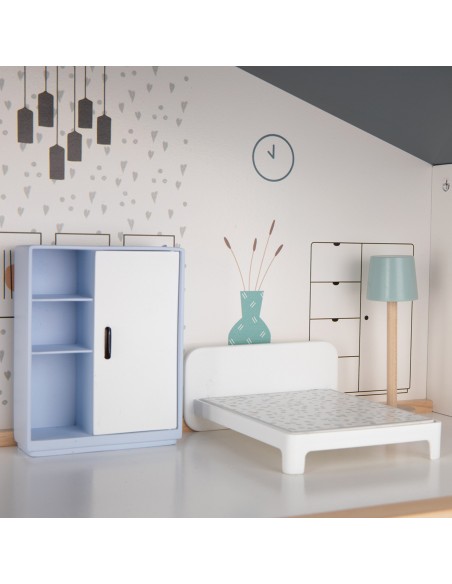 TOOKY TOY Large Wooden Dollhouse with FSC Figures