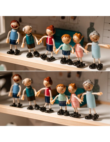 TOOKY TOY Large Wooden Dollhouse with FSC Figures