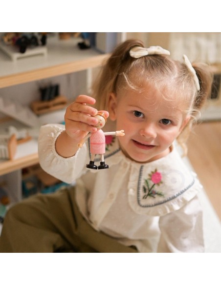 TOOKY TOY Large Wooden Dollhouse with FSC Figures
