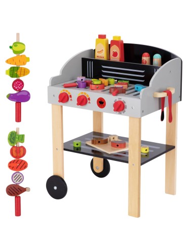 Holzgrill Garten BBQ-Wagen WOOPIE – Küchenset