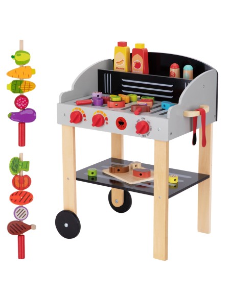 Holzgrill Garten BBQ-Wagen WOOPIE – Küchenset