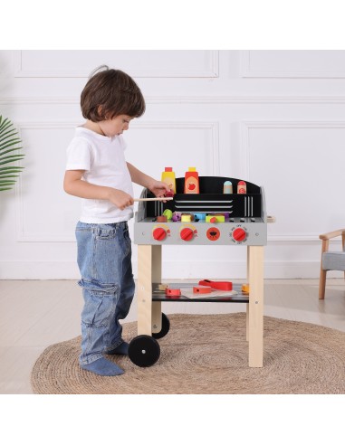 Holzgrill Garten BBQ-Wagen WOOPIE – Küchenset