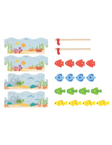 Wooden Magnetic Fishing Game Viga - fun and learning for toddlers