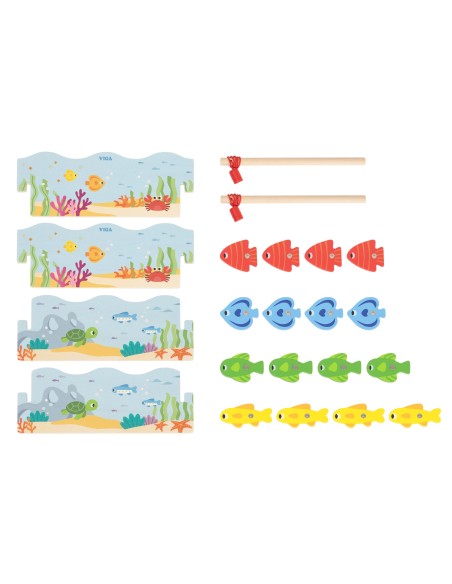 Wooden Magnetic Fishing Game Viga - fun and learning for toddlers