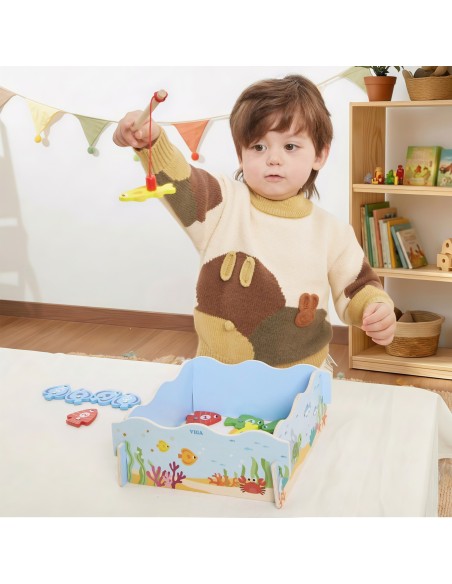 Wooden Magnetic Fishing Game Viga - fun and learning for toddlers