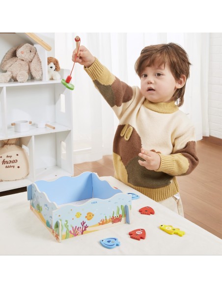 Wooden Magnetic Fishing Game Viga - fun and learning for toddlers