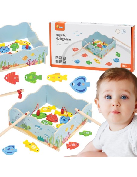 Wooden Magnetic Fishing Game Viga - fun and learning for toddlers