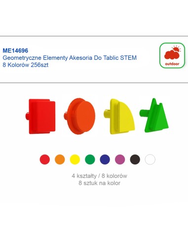MASTERKIDZ Geometryczne Elementy 8 Kolorów 256 szt. STEM