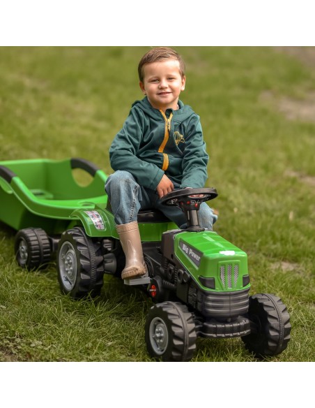WOOPIE pedalinis traktorius „Big PowerTrac“ su XXL priekaba - Smagus žaidimas!