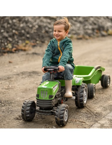 WOOPIE Big PowerTrac Pedal Tractor with XXL Trailer - Fun!