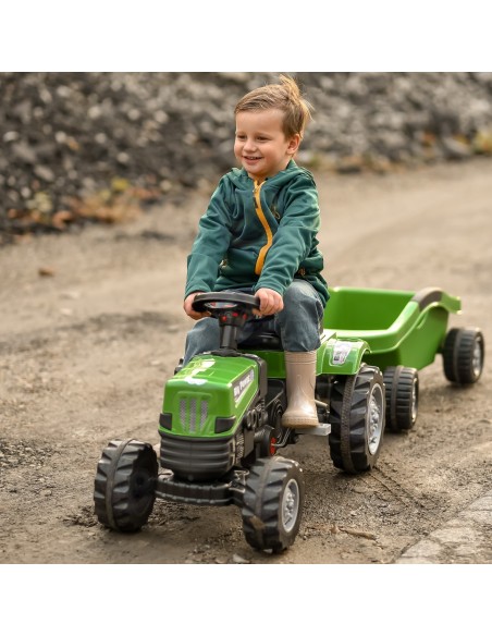 WOOPIE pedalinis traktorius „Big PowerTrac“ su XXL priekaba - Smagus žaidimas!