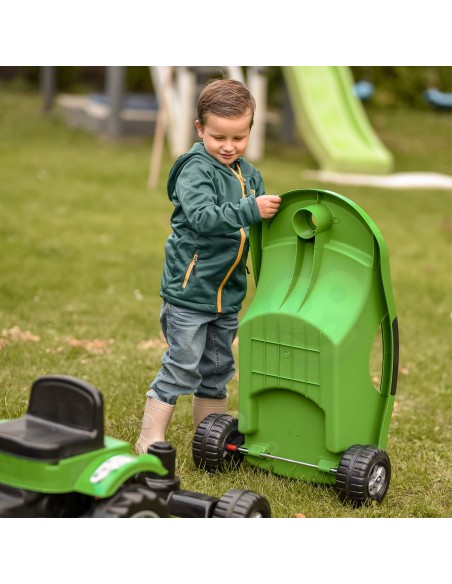 WOOPIE pedalinis traktorius „Big PowerTrac“ su XXL priekaba - Smagus žaidimas!