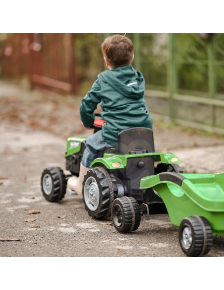WOOPIE pedalinis traktorius „Big PowerTrac“ su XXL priekaba - Smagus žaidimas!