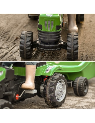 WOOPIE Big PowerTrac Pedal Tractor with XXL Trailer - Fun!