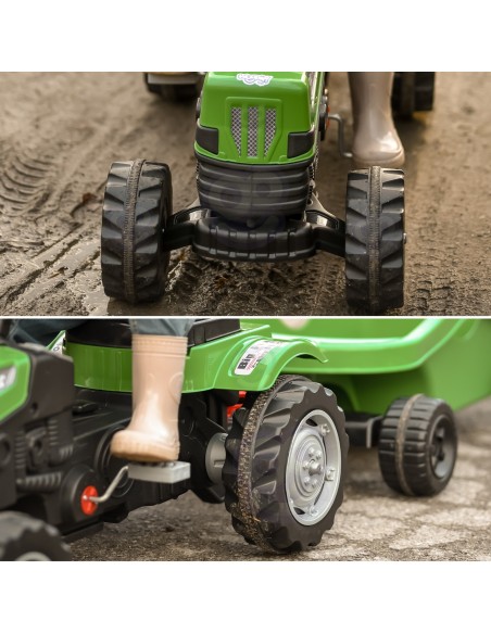 WOOPIE pedalinis traktorius „Big PowerTrac“ su XXL priekaba - Smagus žaidimas!