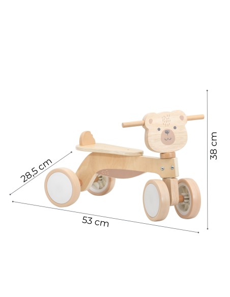 Holz-Rutscher Bär Braun Viga – Leises Fahrzeug & sichere Spielzeit