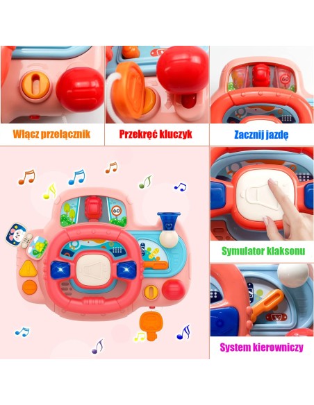 WOOPIE BABY Interaktywna Kierownica Samochodowa z Dźwiękiem