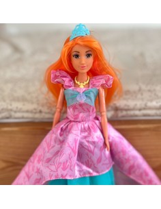 WOOPIE lėlė princesė Lili – rožiniai plaukai, žvilganti suknelė ir aksesuarai 2
