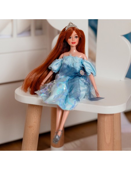 Emi doll in a blue dress - an elegant doll for girls Woopie