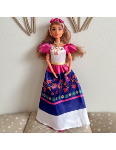 WOOPIE ROYAL Lalka Modowa Lily Tradycyjny Strój Kwietny Wzór 2