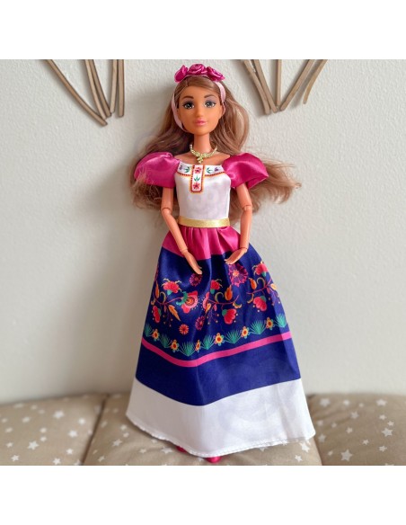 Lily Lalka Modowa Tradycyjny Strój Kwietny Wzór WOOPIE