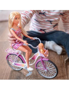 WOOPIE Lalka Mama Rowerzystka Bobas w Foteliku Rower 2