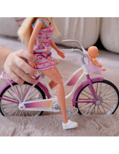 Set with a doll, baby and bike - a toy for children Woopie