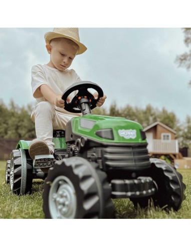 Green tractor with trailer for kids - Woopie garden toy
